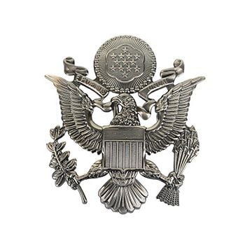 US Army Officer Visor Cap Badge - Antique Gold