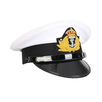 WW2 British Royal Navy White Visor Cap - Officer