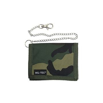 Woodland Camo Wallet with Security Chain