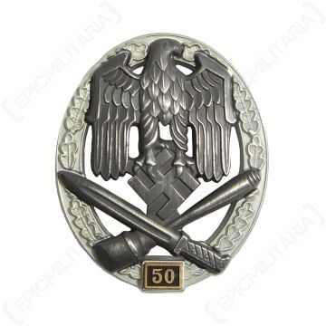WW2 German Numbered General Assault Badge - 50