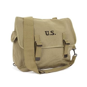WW2 Stamped US M1936 Musette Bag and Strap – Khaki