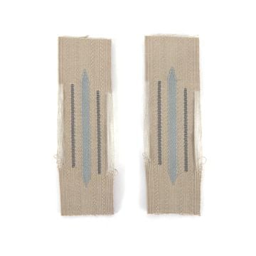 Generic Late War Bevo Litzen Collar Tabs - Grey with Dark Grey