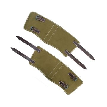 WW2 German Olive Gaiters - Brown Leather
