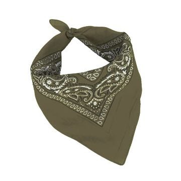 Western Style Cotton Bandana - Olive