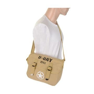 D-Day 1944 Canvas Shoulder Bag - Khaki