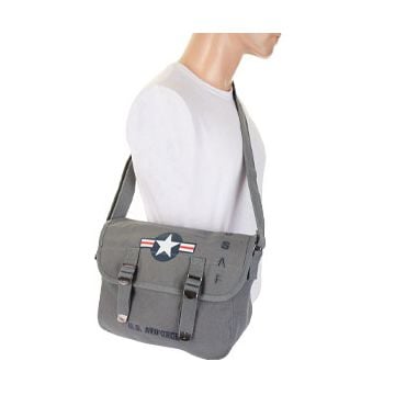 USAF Canvas Shoulder Bag - Grey
