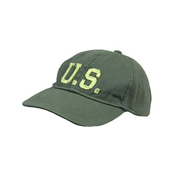 Olive Stone Washed US Baseball Cap Thumbnail