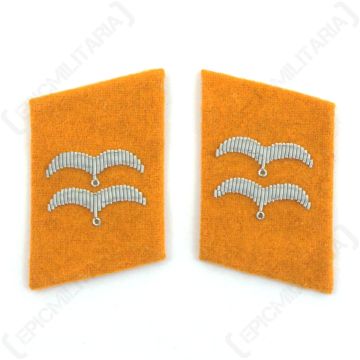 Luftwaffe Field Police Division Gefreiter Collar Tabs - Orange