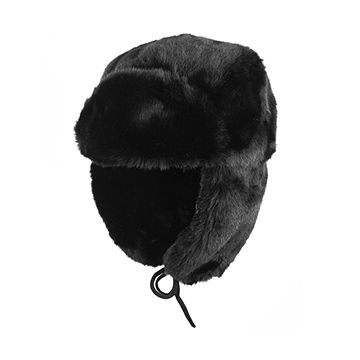 Black Faux Fur Ushanka