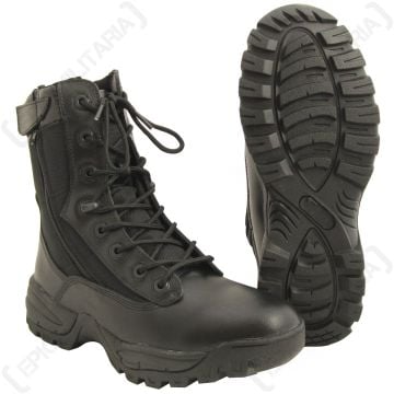 Dual Zipped Black Tactical Boots