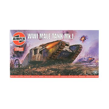 Airfix WW1 Mark 1 Male Tank Model Kit - 1:76 Scale