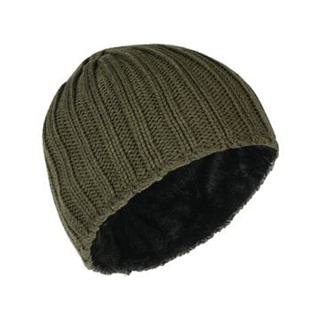 Heavy Knit Lined Beanie - Green