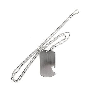 Dog Tag Style Bottle Opener - Silver