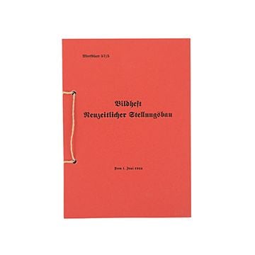 Front view of red handbook with black German text