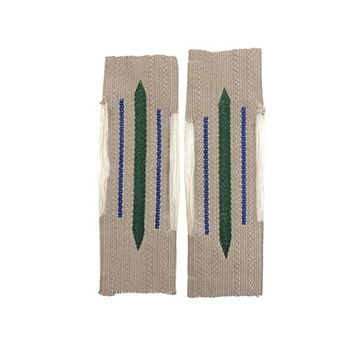 Medical Bevo Litzen Collar Tabs - Green with Dark Blue