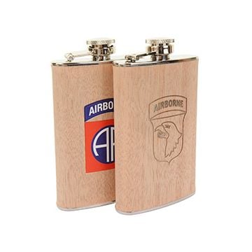 Wood Effect Stainless Steel Hip Flask 5oz