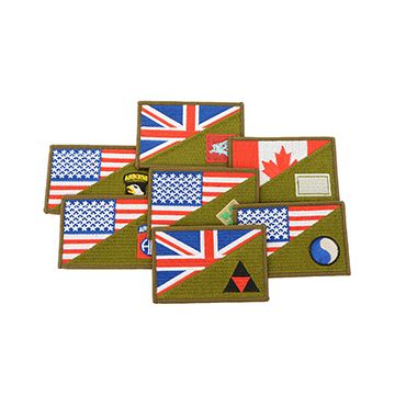 WW2 Themed Half Flag Military Patches