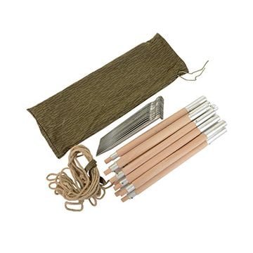 Original East German 30 Piece Wooden Zeltbahn Pole Set