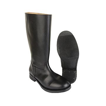 This view shows the front and the sole of the German Wachbataillon Jack Boots. Thumbnail