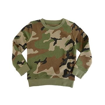 Kids Long Sleeve Sweater - Woodland Camo