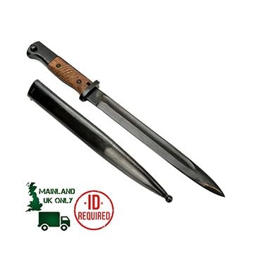 WW2 German K98 Bayonet and Scabbard with Ribbed Wood Grip