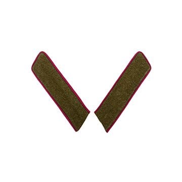 WW2 Russian 1943 Infantry Overcoat Collar Tabs - Raspberry Piped