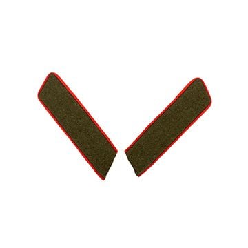WW2 Russian 1943 Artillery Overcoat Collar Tabs - Red Piped