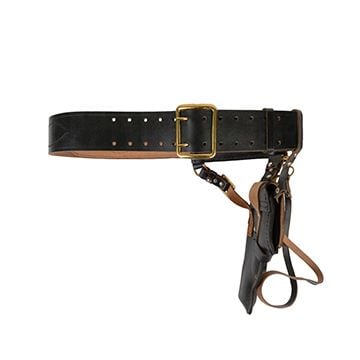 Original Soviet Russian Navy Officer Leather Belt & Makarov Holster - Black