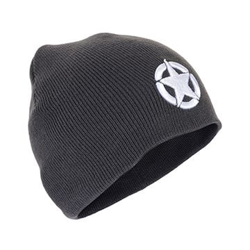 WW2 Star Beanie Hat - Grey