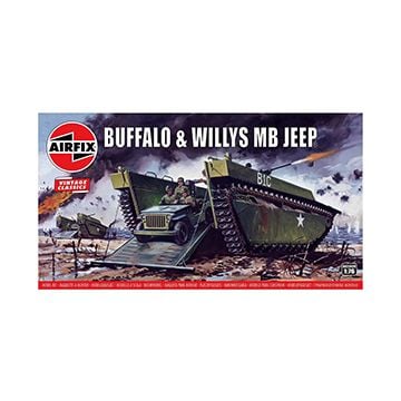 Airfix US Buffalo & Willys MB Jeep Model Kit - 1:76 Scale