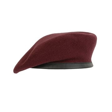 This view shows the front of the British WW2 Airborne Beret - Maroon. Thumbnail.