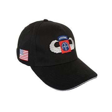 82nd Airborne Baseball Cap - Black