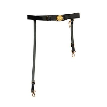 WW2 British Leather Ceremonial Sword Belts with Slings - Black