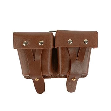 WW2 Russian Leather 1937 Mosin Nagant Ammo Pouches - Dark Brown