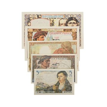 This view shows all available French WW2 Francs. Thumbnail