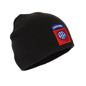 82nd Airborne Beanie Hat - Black
