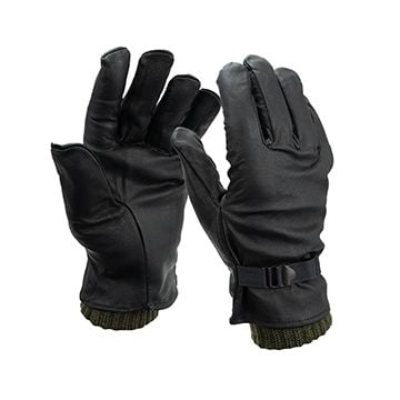 Original Belgian Army Leather Gloves with Wool Liners