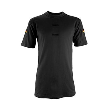 German Tropical T-Shirt with Flag Patches - Black