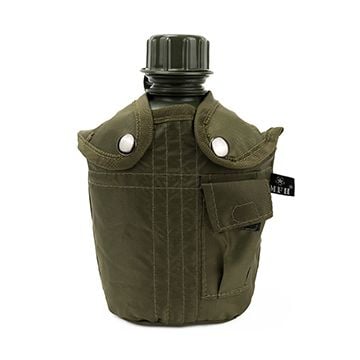 MFH Water Bottle with Cover - Olive Green