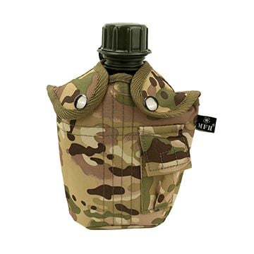 MFH Water Bottle with Cover - Tactical Camo