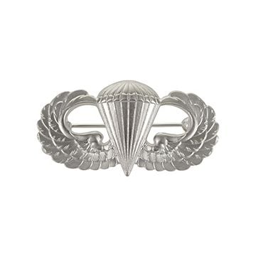 US Paratrooper Jump Wings Badge - Silver