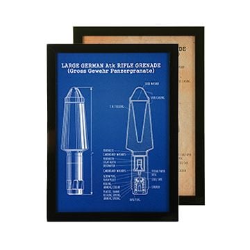 German Atk Rifle Grenade Framed Blueprint