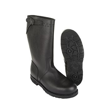 Original German Bundesmarine Short Leather Jackboots with Buckles