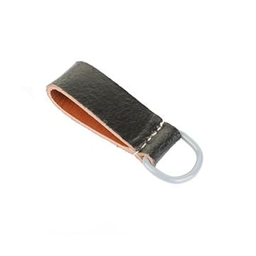 Reproduction Belt Loop in black leather with grey D-ring