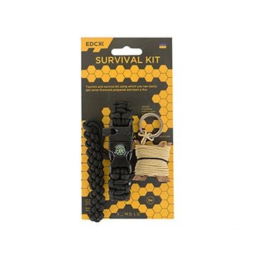 Paracord Survival Kit with Kevlar Saw - Black