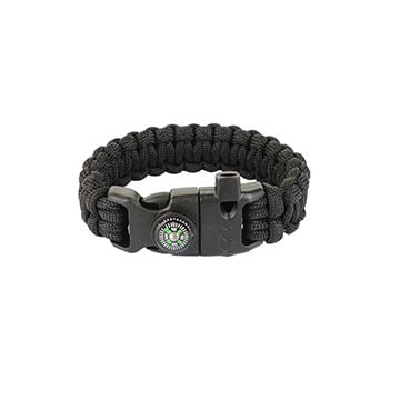 Paracord Cobra 3in1 Survival Bracelet - Black