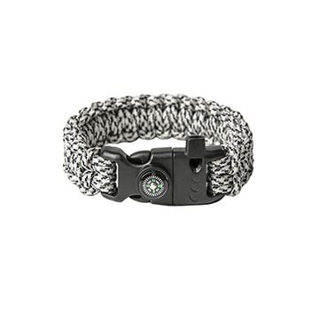 Paracord Cobra 3in1 Survival Bracelet - Arctic Grey
