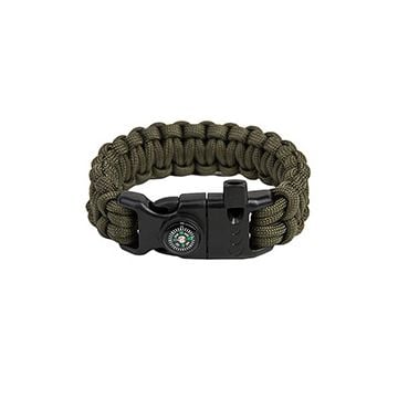 Paracord Cobra 3in1 Survival Bracelet - Olive Green