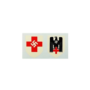 WW2 German Helmet Decals - Red Cross