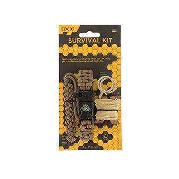 Paracord Survival Kit with Kevlar Saw - Coyote